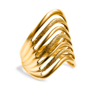 Vintage large golden ring isolated on white background