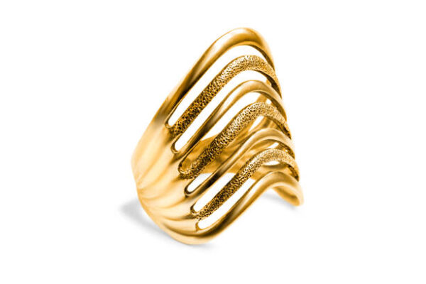 Vintage large golden ring isolated on white background